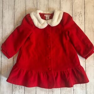 Catherine Malandrino Girls Red Coat with White Collar